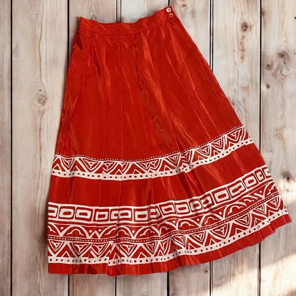 Liz Claiborne Skirt Size 6 Stunning Orange Color Beach Cruise Office Fun - Picture 3 of 13